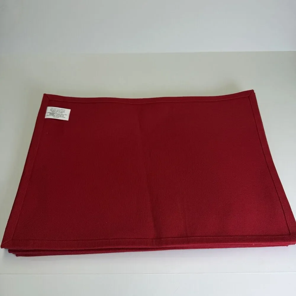 Bed Bath and Beyond Set of 9 Cotton Taylor Red Placemats Holiday 20